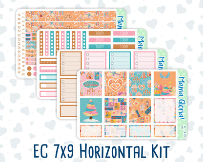 Kit 0141- 7x9 - Christmas Village -December- Winter- Weekly Kit For EC Horizontal Planners