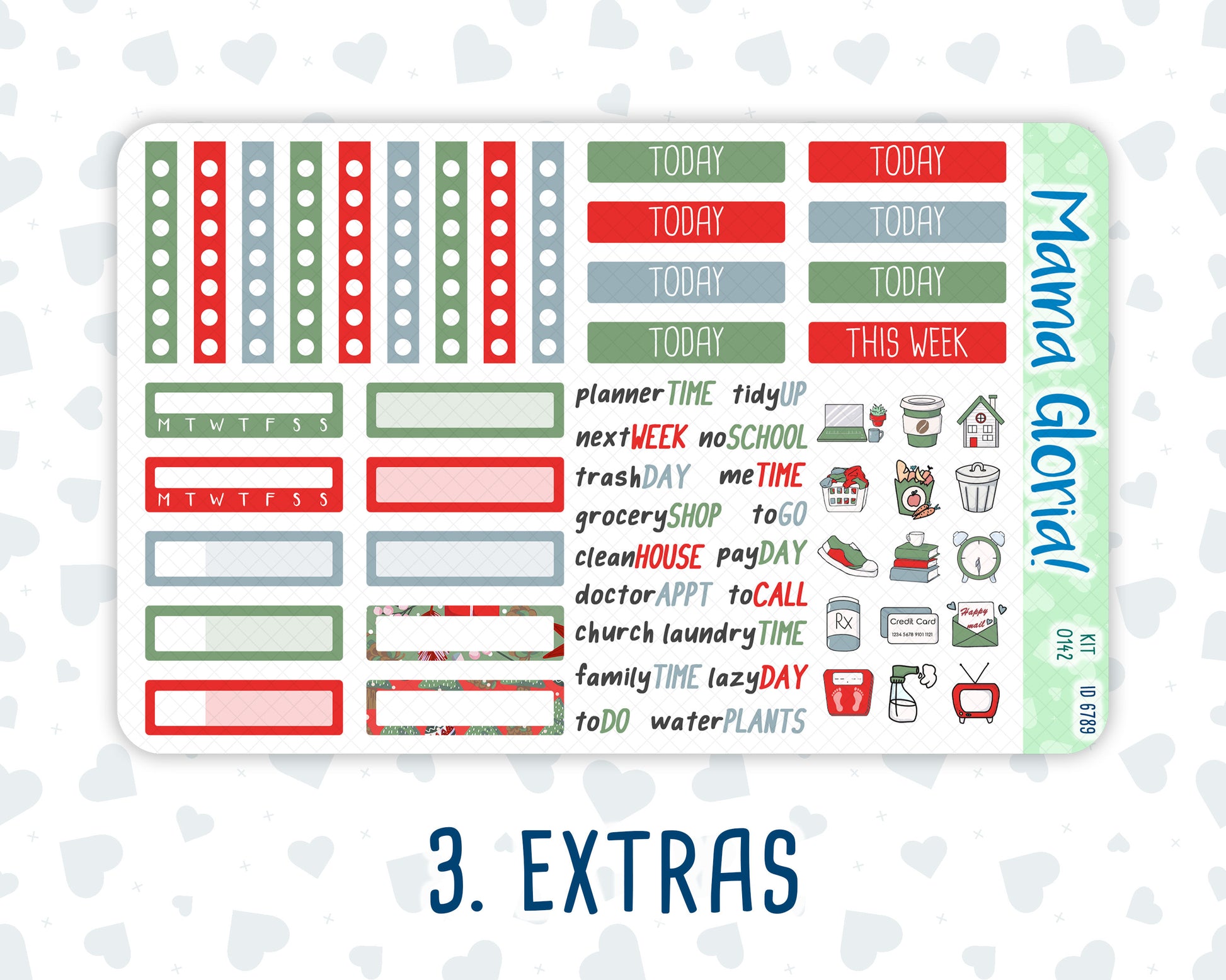 Kit 0142- 7x9 - Holiday Highlights -December- Winter- Weekly Kit For EC Horizontal Planners