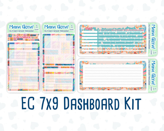 Kit 0141 -7x9 - Christmas Village- December- Winter- Notes Pages - Dashboard Kit - Productivity Page