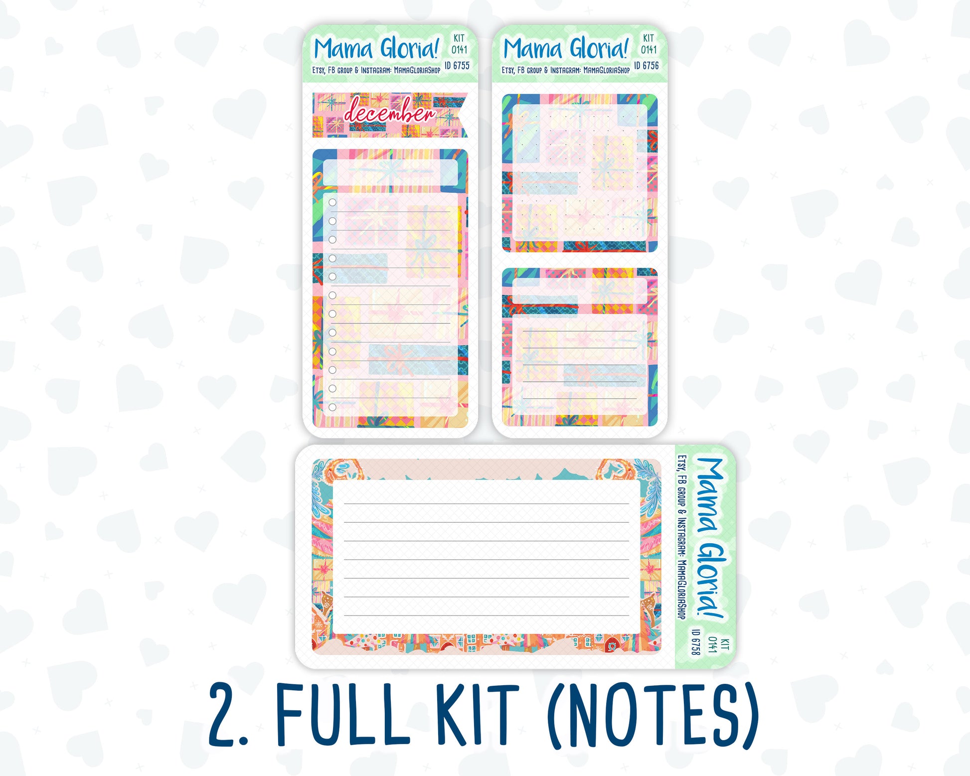 Kit 0141 - A5 - Christmas Village- December- Winter- Notes Pages - Dashboard Kit - Productivity Page