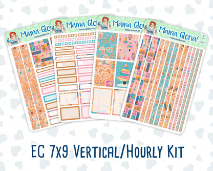 Kit 0141 -7x9 -Christmas Village - December- Winter- Weekly Kit For Vertical And Hourly EC Planners