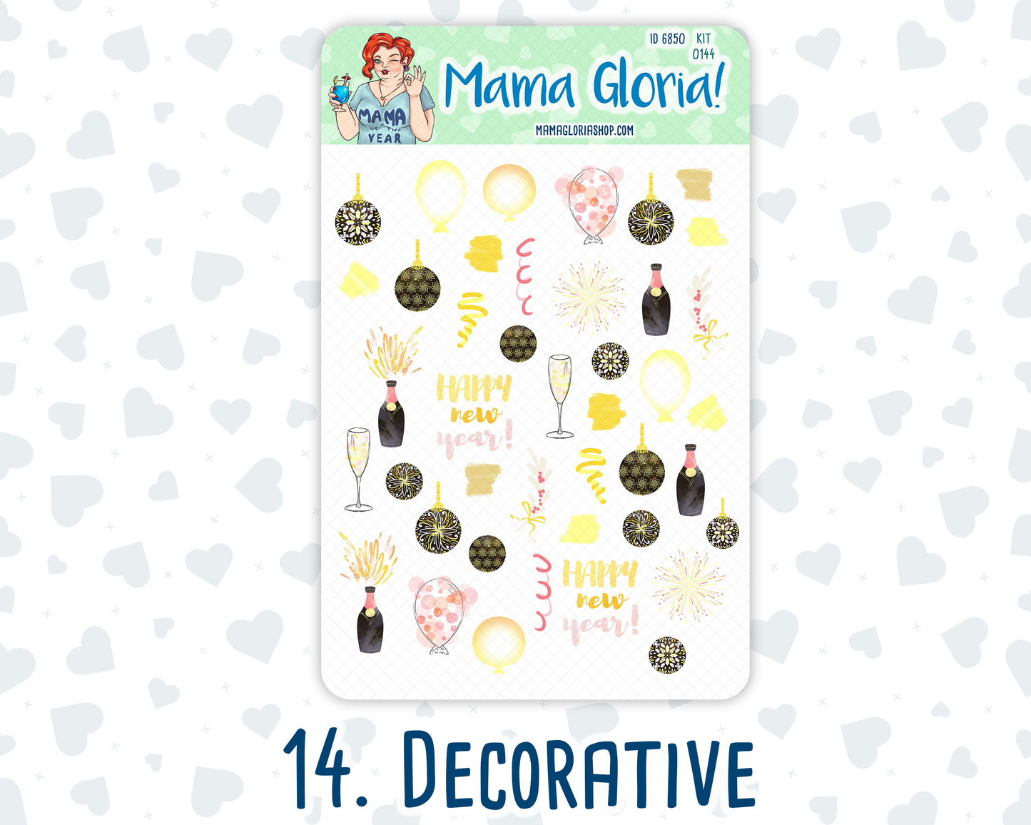 Kit 0144 Add Ons - New Year's Soiree - January- Planner Stickers - Kit 2024