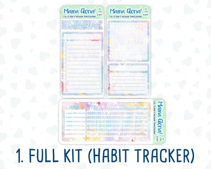 Kit 0146 -7x9 - Gilded Stars- January- Winter- Notes Pages - Dashboard Kit - Productivity Page