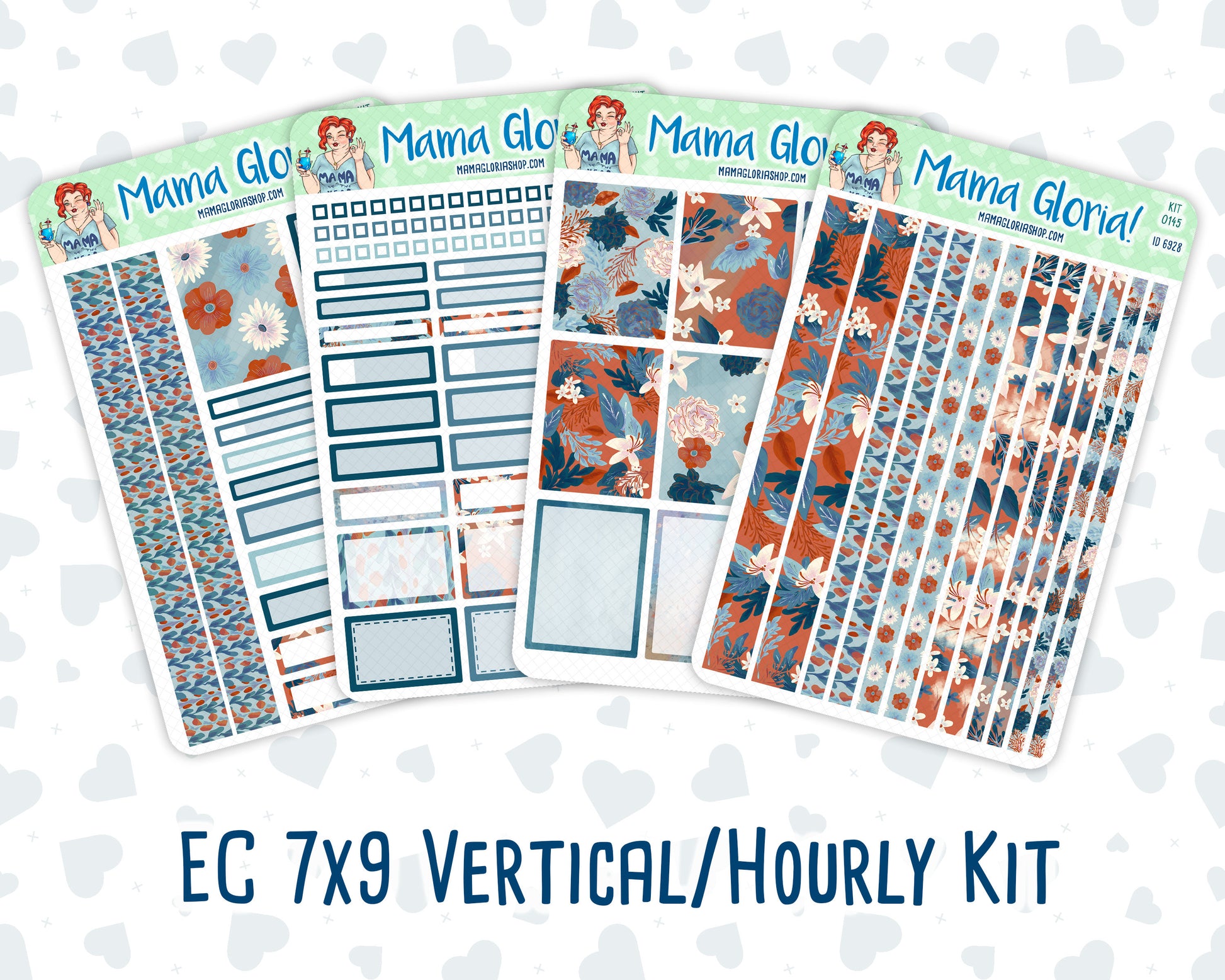 Kit 0145 -7x9 -Snow-Kissed Flowers - January- Winter- Weekly Kit For Vertical And Hourly EC Planners