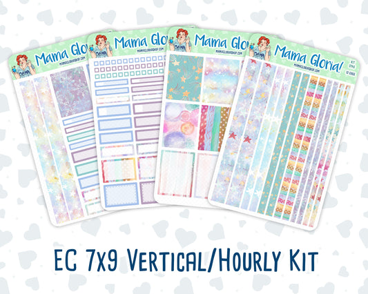 Kit 0146 -7x9 -Gilded Stars - January- Winter- Weekly Kit For Vertical And Hourly EC Planners