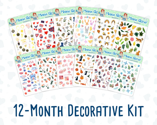 12-Month Decorative Kit - 2024 - For Planners