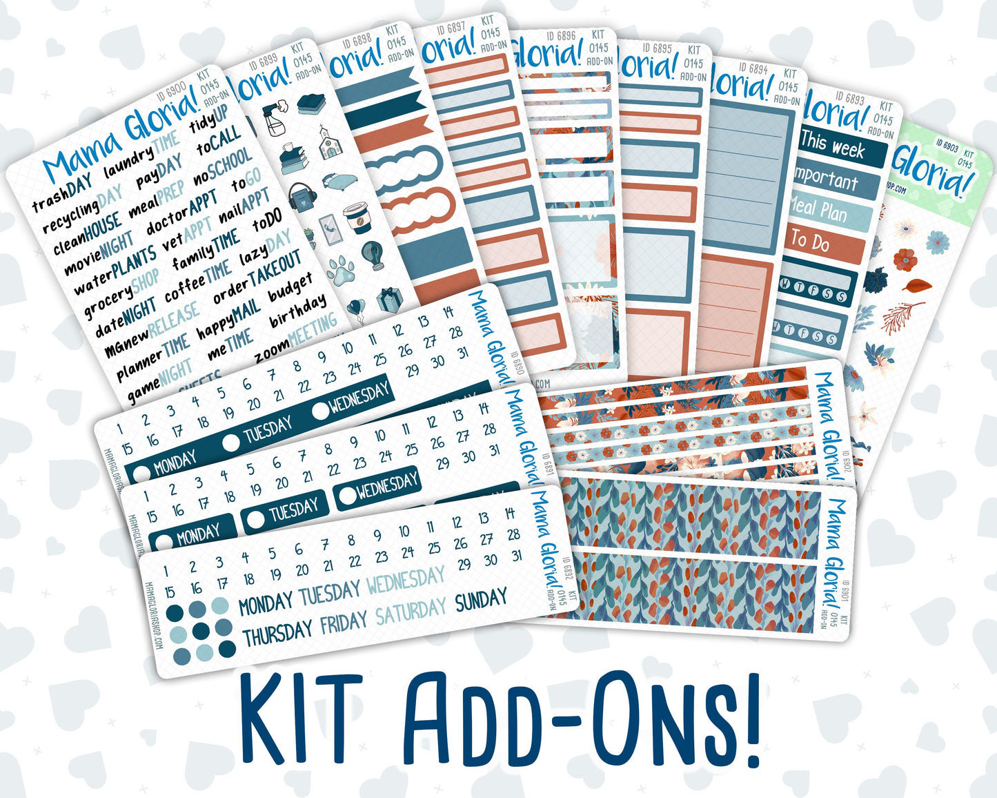 Kit 0145 Add Ons - Snow-Kissed Flowers - January- Planner Stickers - Kit 2024