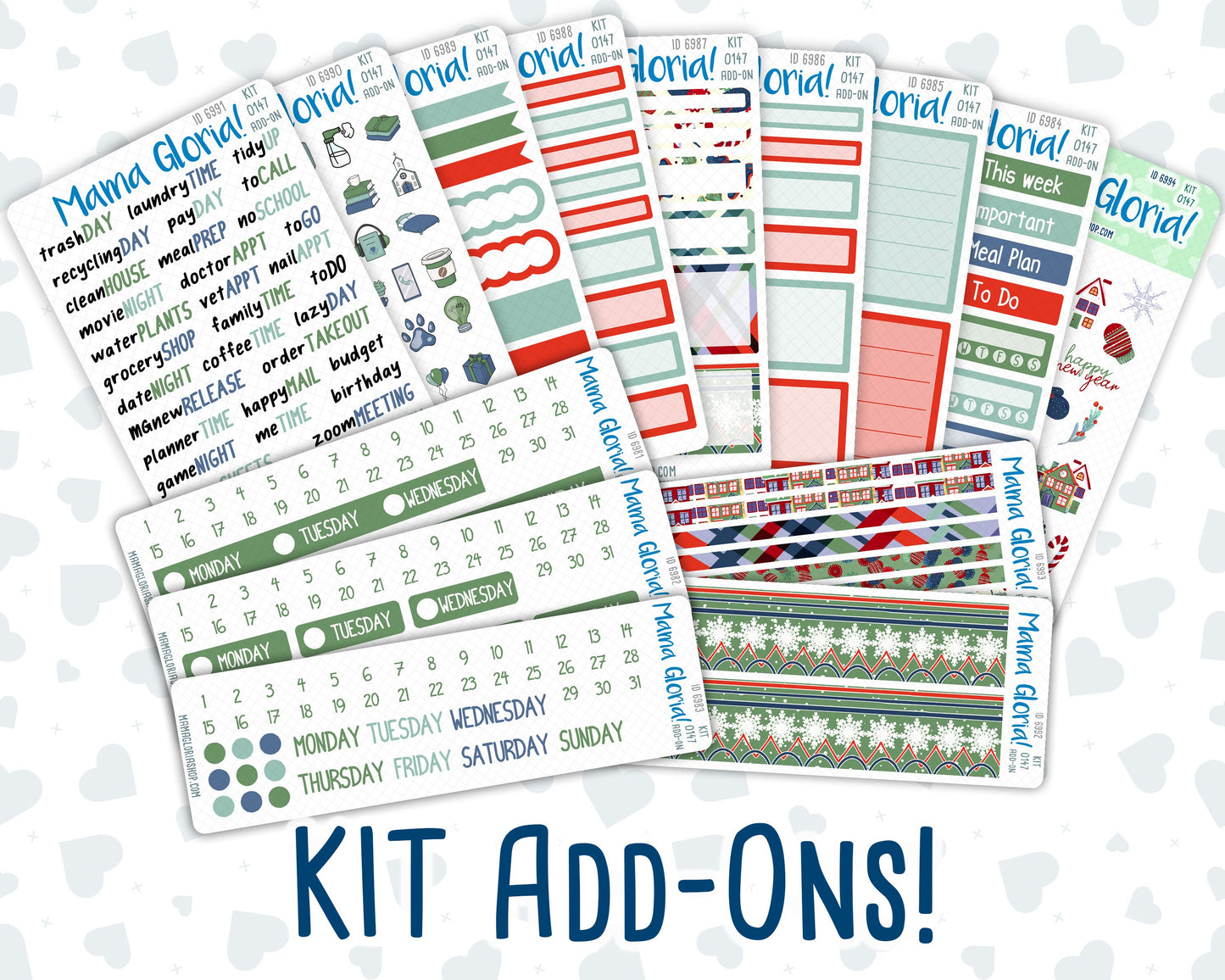 Kit 0147 Add Ons - Winter Charm - January- Planner Stickers - Kit 2024