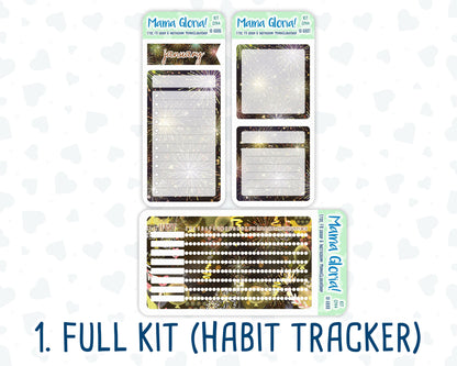 Kit 0144 - A5 - New Year's Soiree - January - Winter- Notes Pages - Dashboard Kit - Productivity Page