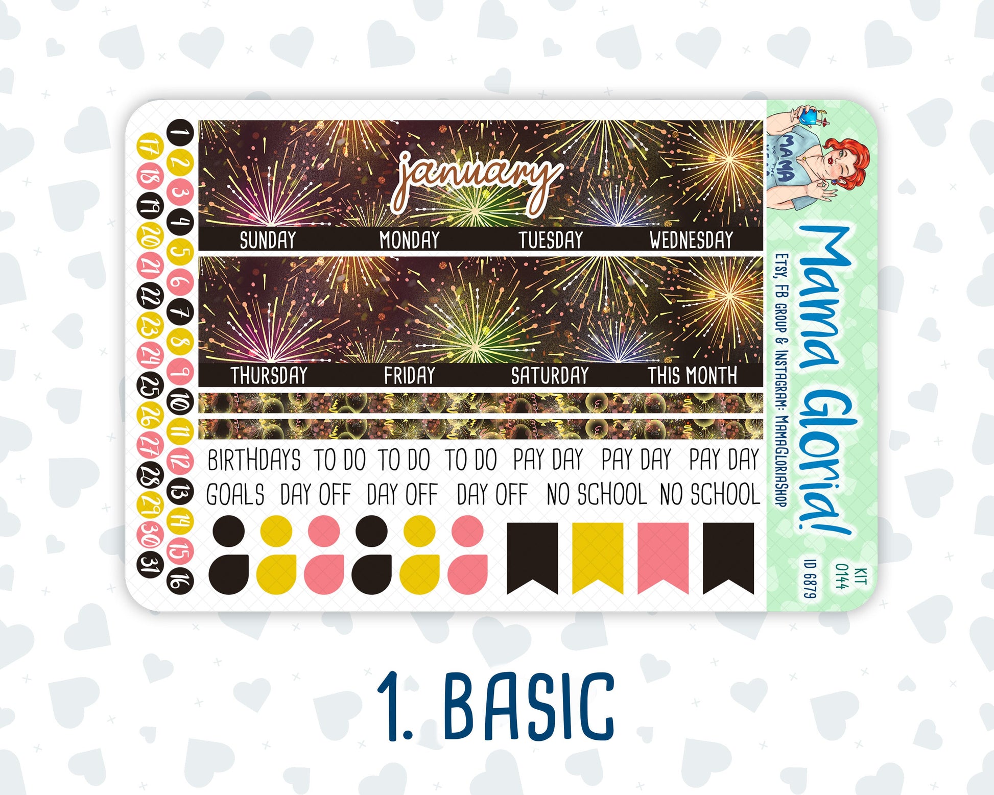 Kit 0144 -A5 -Monthly -New Year's Soiree- January- Winter Kit