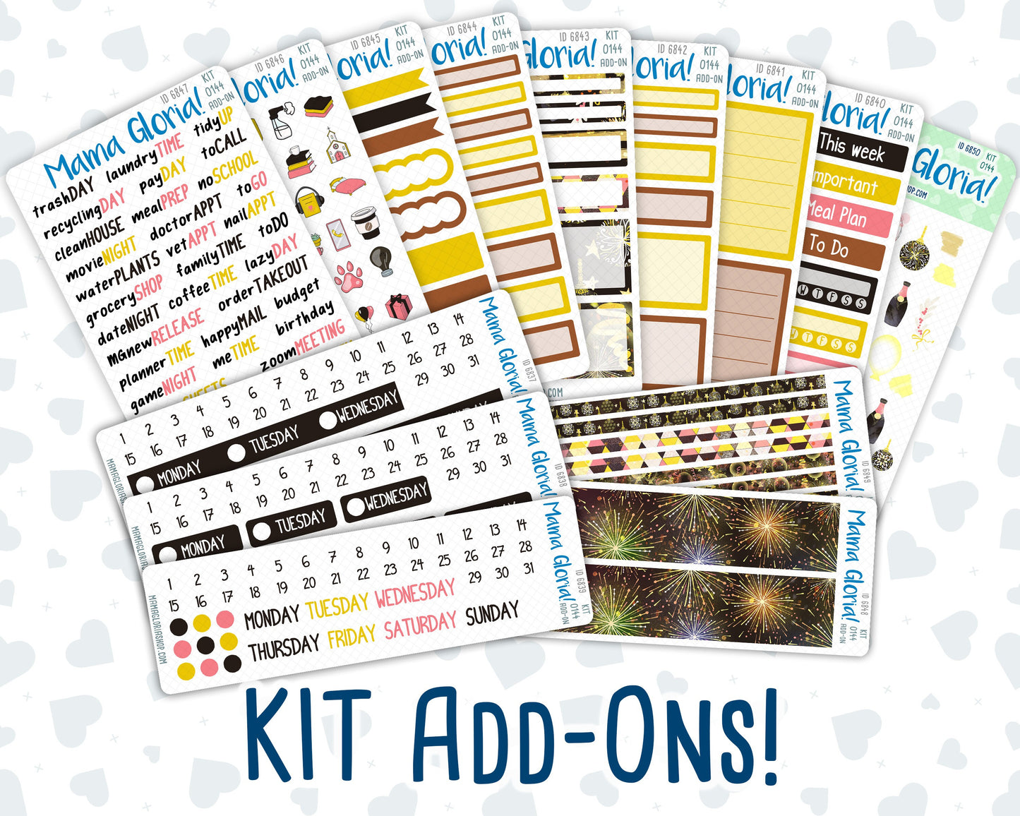 Kit 0144 Add Ons - New Year's Soiree - January- Planner Stickers - Kit 2024