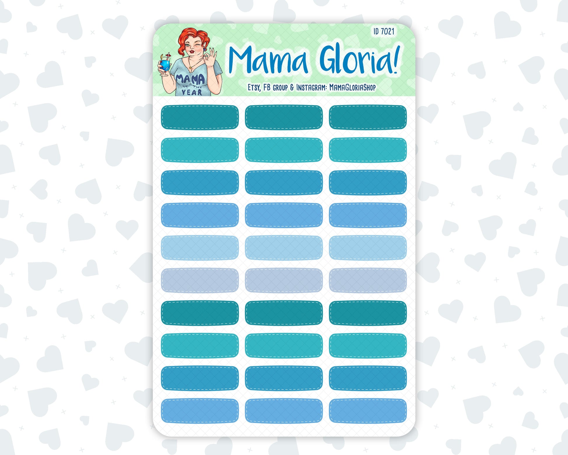 Quarter Boxes Sticker Pack - January Colors- Hourly Boxes - 2024