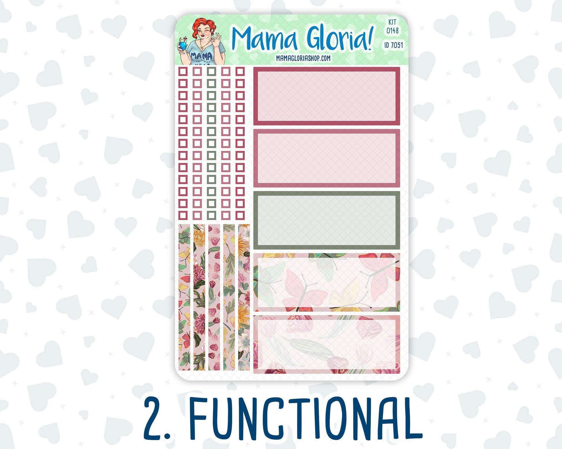 Kit 0148 7x9 Daily Duo - Beloved Blossoms - February- Winter- Planner