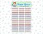 Quarter Boxes Sticker Pack - Wildflowers Colors Functional Boxes- Hourly Boxes - 2024