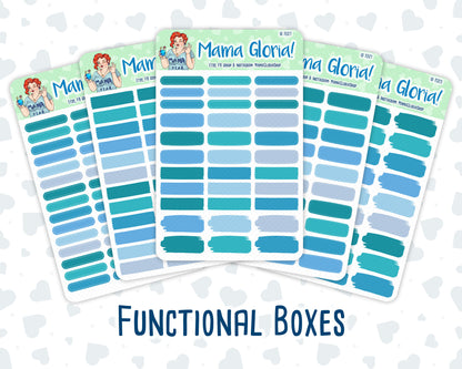 Quarter Boxes Sticker Pack - January Colors- Hourly Boxes - 2024