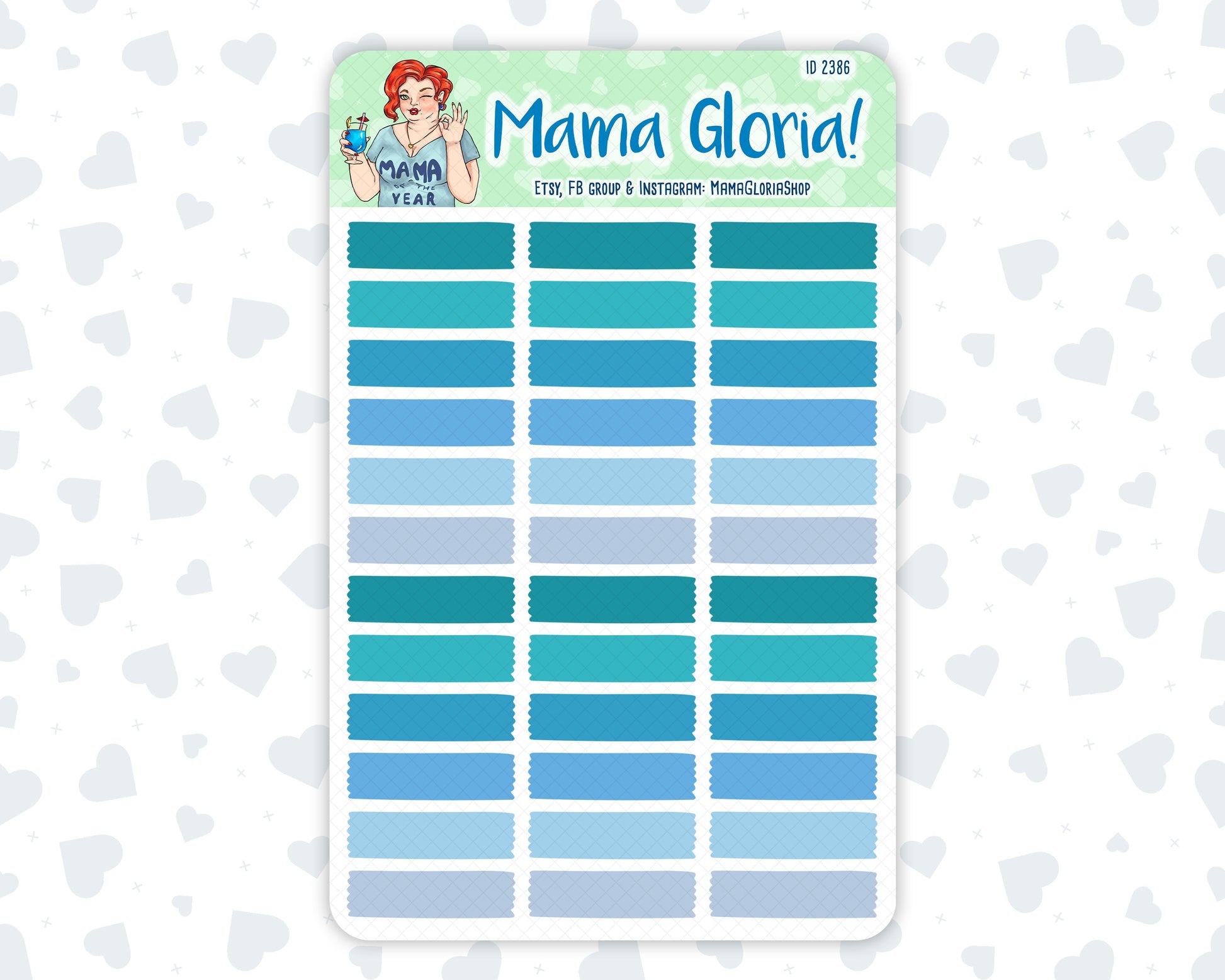 Quarter Boxes Sticker Pack - January Colors- Hourly Boxes - 2024