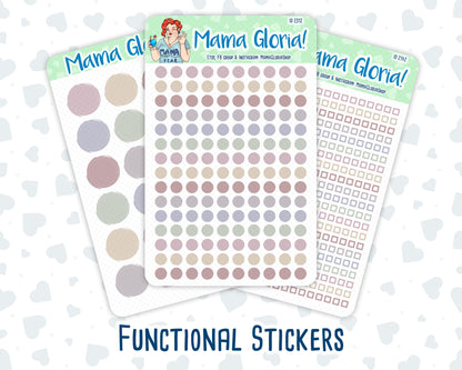 Functional Sticker Pack - Wildflowers Colors - Checkboxes - Dots - Circles 2024