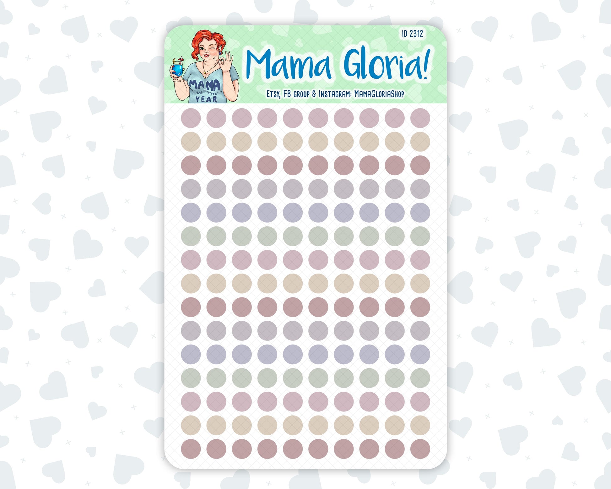 Functional Sticker Pack - Wildflowers Colors - Checkboxes - Dots - Circles 2024