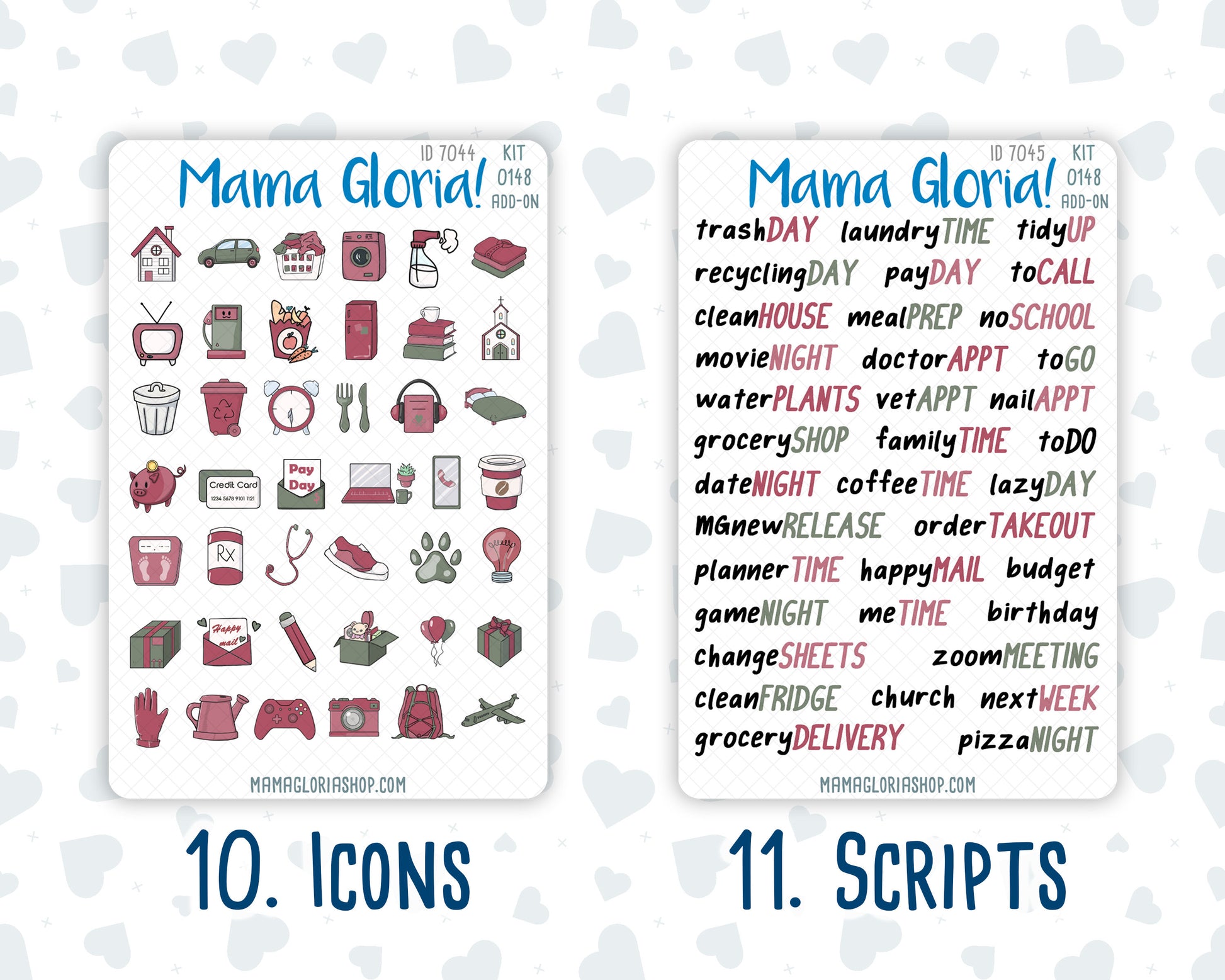 Kit 0148 Add Ons - Beloved Blossoms - February- Planner Stickers - Kit 2024