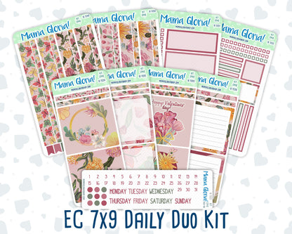 Kit 0148 7x9 Daily Duo - Beloved Blossoms - February- Winter- Planner