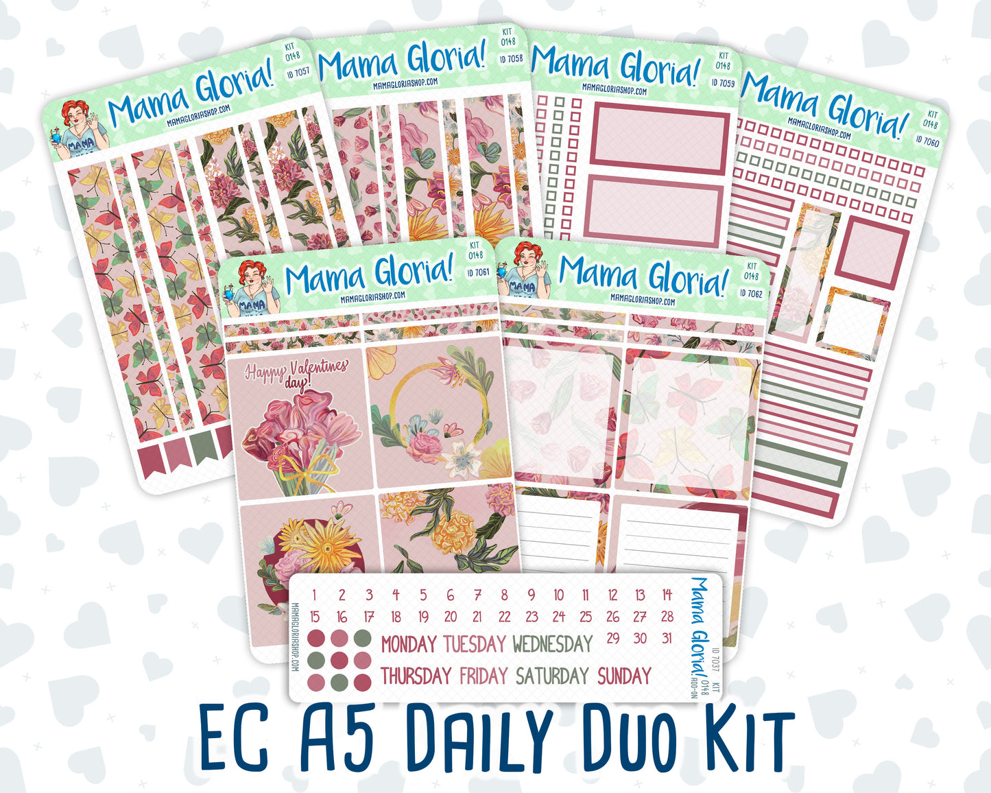 Kit 0148- A5 Daily Duo - Beloved Blossoms - February