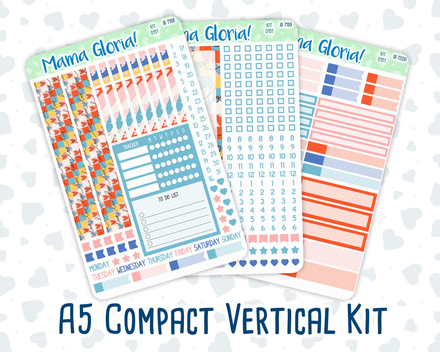 Kit 0151 - A5 Compact Vertical - Serenade - February Weekly