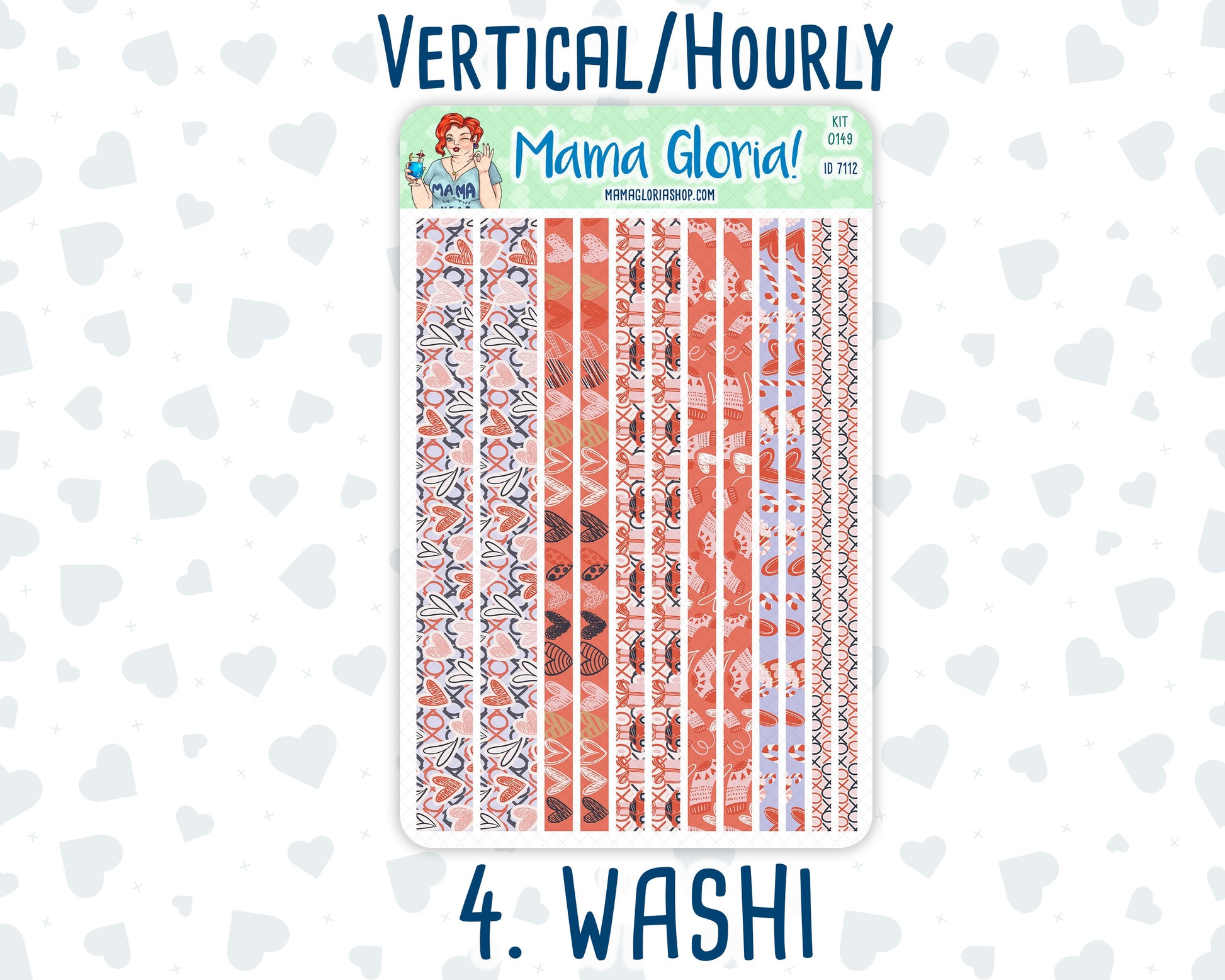 Kit 0149 -7x9 - Valentine's Delight - February - Winter- Weekly Kit For Vertical And Hourly EC Planners