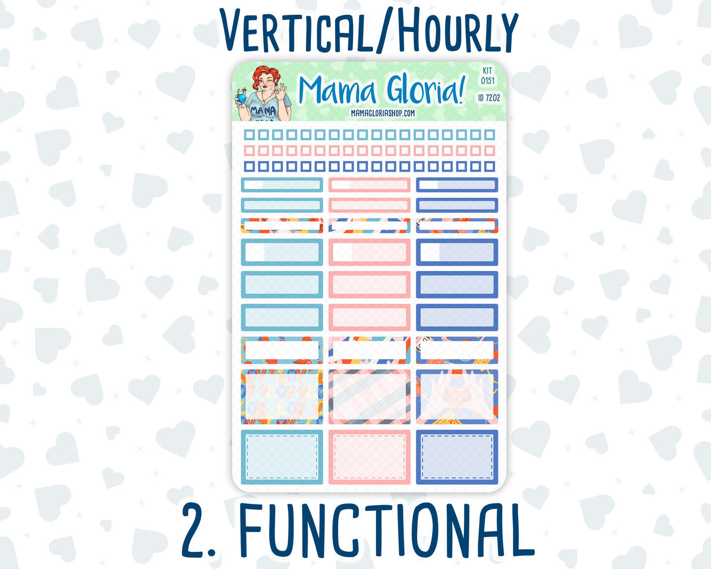 Kit 0151 -7x9 - Serenade - February - Winter- Weekly Kit For Vertical And Hourly EC Planners