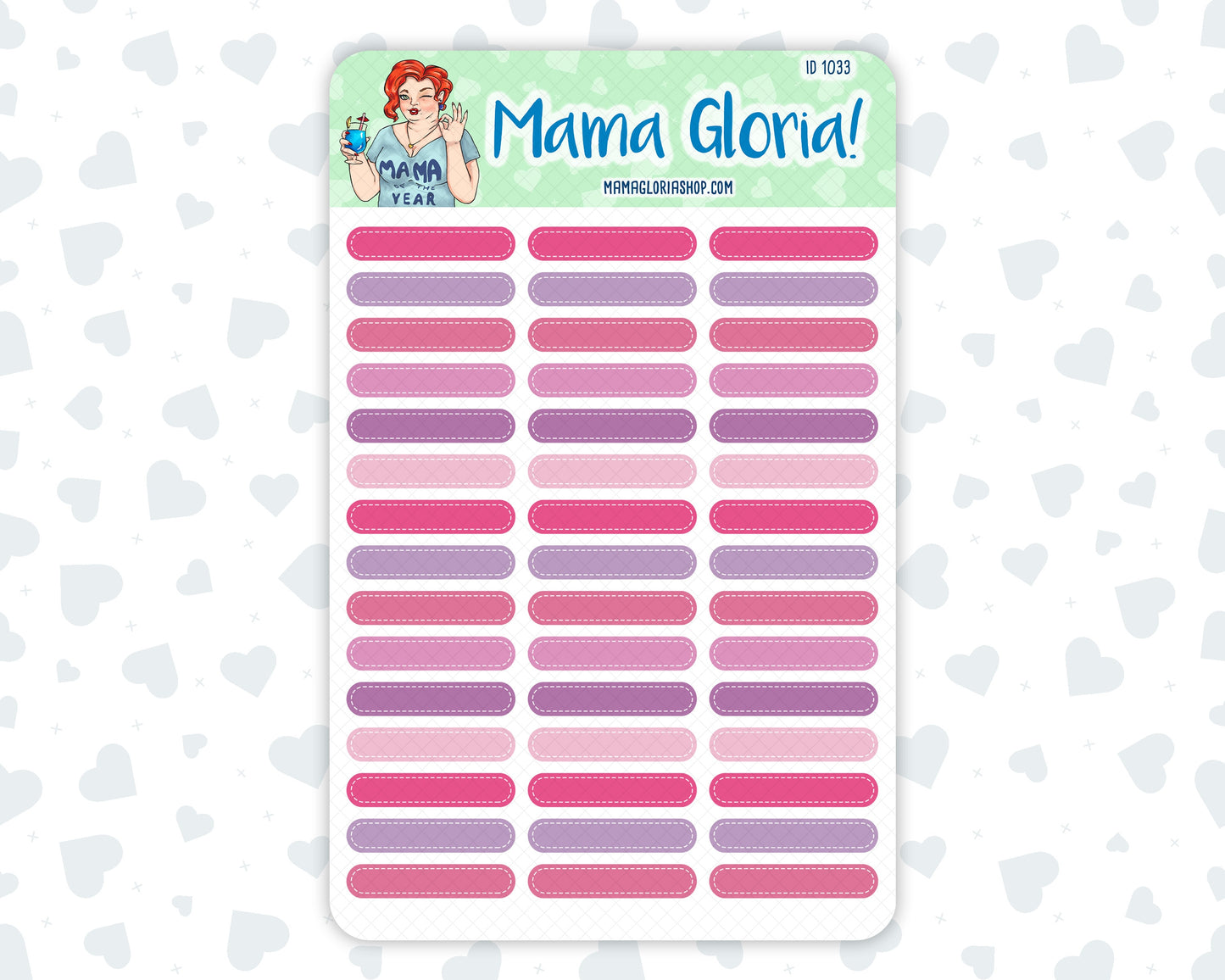 Quarter Boxes Sticker Pack - February Colors- Hourly Boxes - 2024