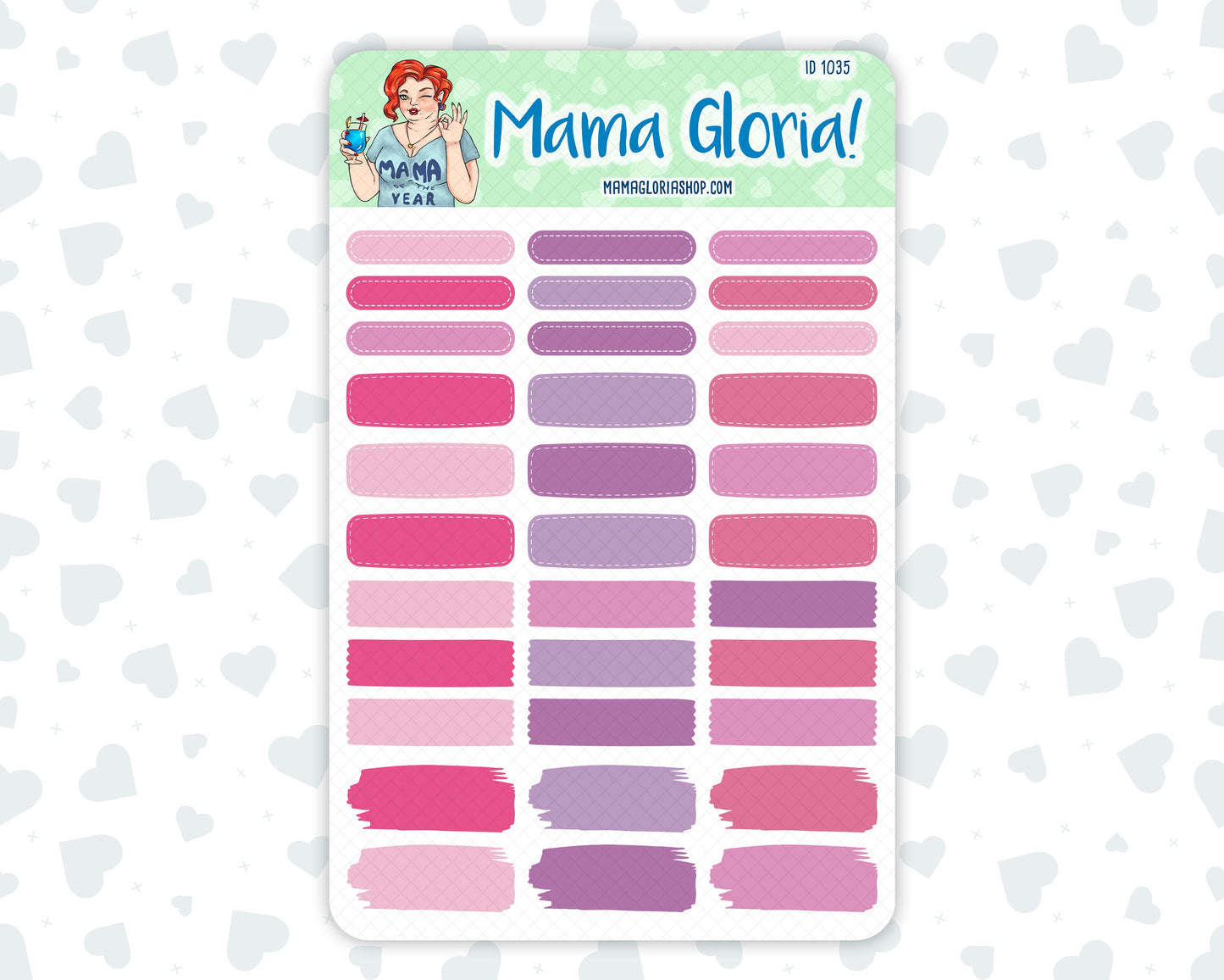 Quarter Boxes Sticker Pack - February Colors- Hourly Boxes - 2024