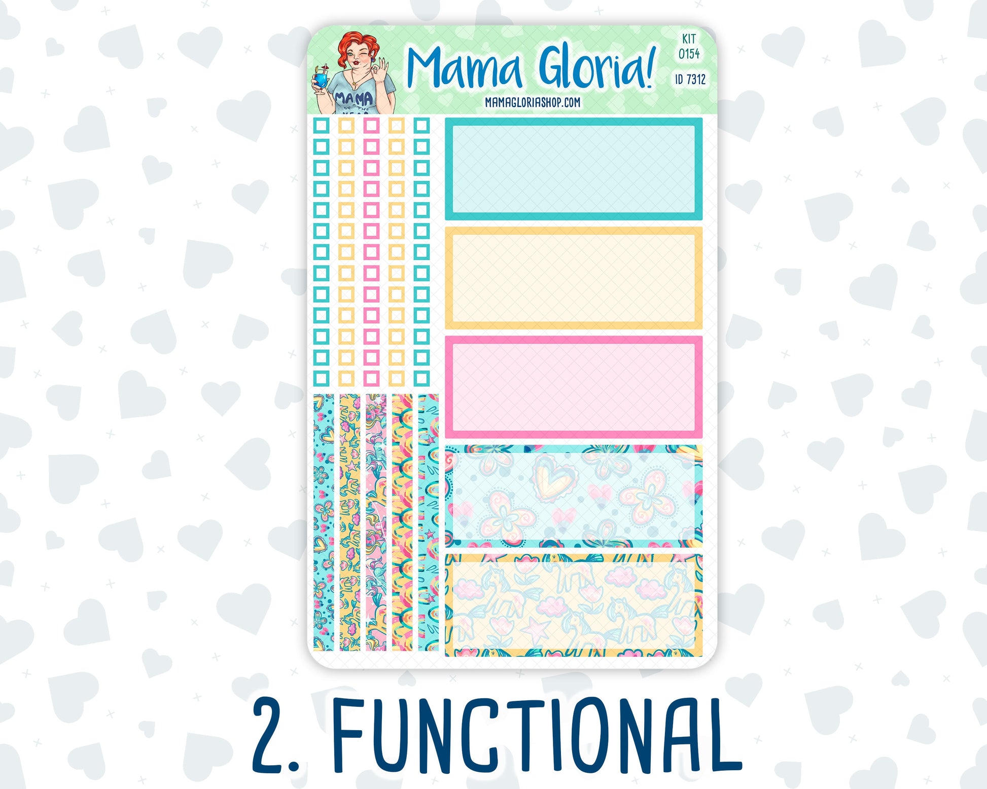 Kit 0154 7x9 Daily Duo - Unicorn Magic - March- Spring- Planner