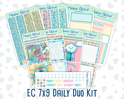 Kit 0154 7x9 Daily Duo - Unicorn Magic - March- Spring- Planner