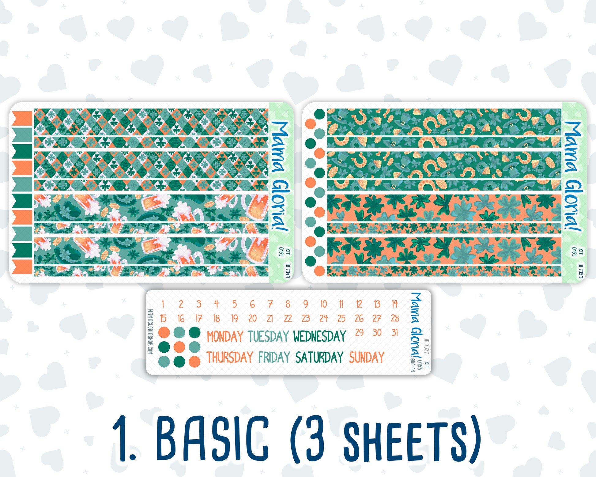 Kit 0155 7x9 Daily Duo - Lucky Charm - March- Spring- Planner