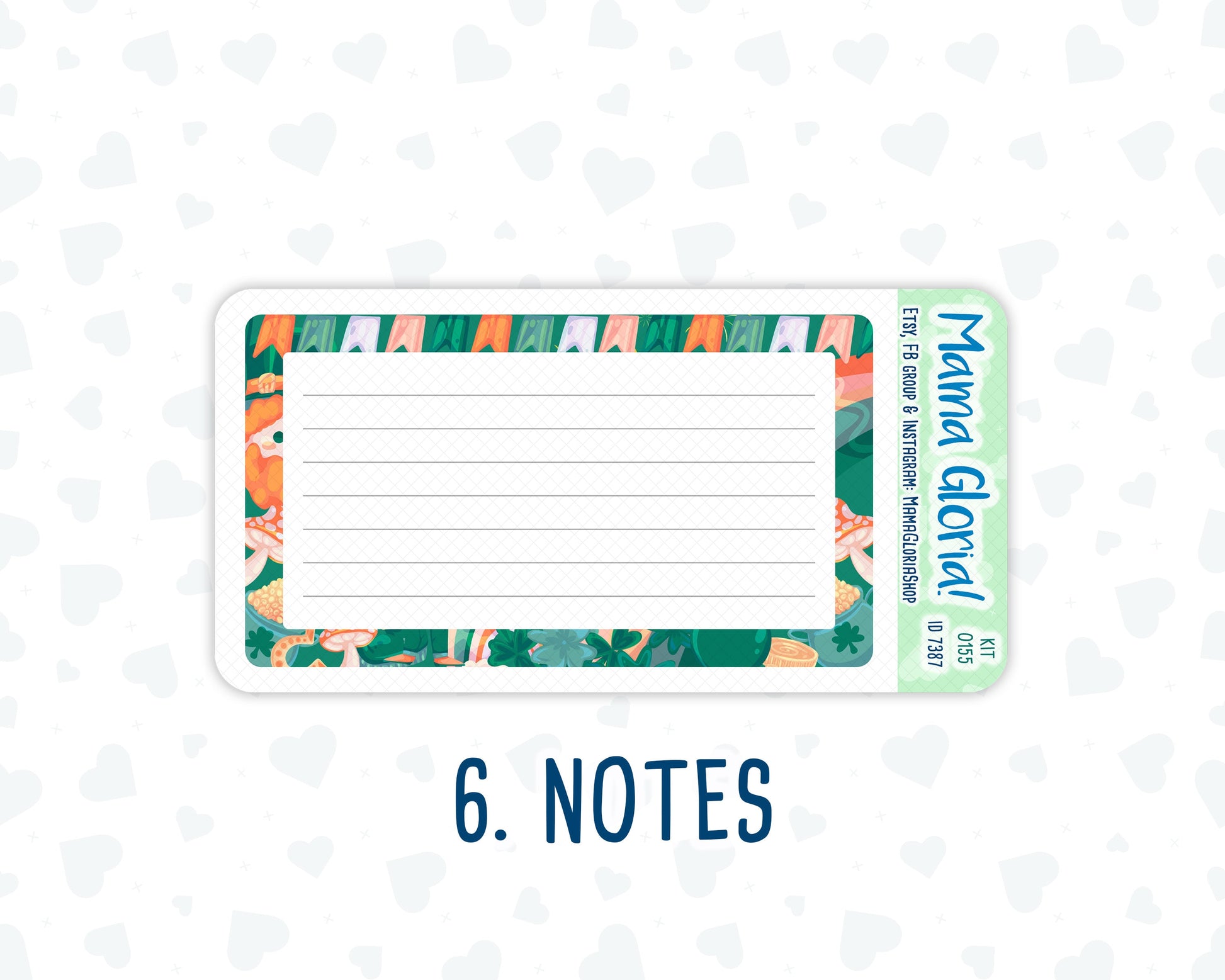 Kit 0155 - A5 - Lucky Charm - March- Spring- Notes Pages - Dashboard Kit - Productivity Page