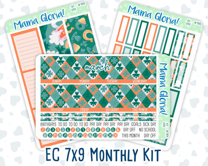 Kit 0155 -7x9 - Monthly - Lucky Charm - March- Spring- For EC Planners