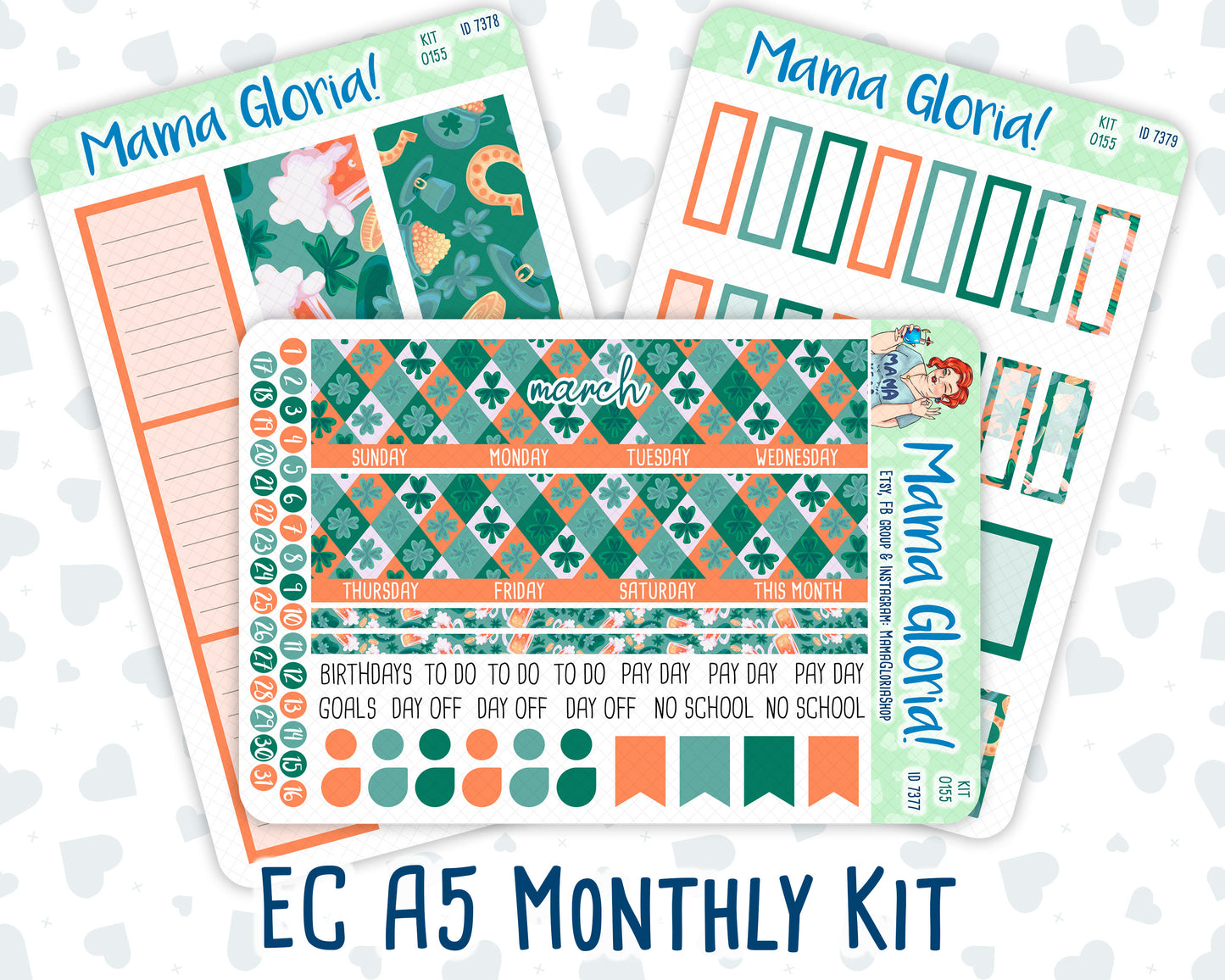 Kit 0155 -A5 -Monthly - Lucky Charm - March- Spring Kit