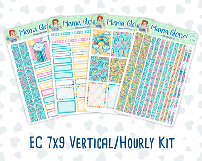 Kit 0154 -7x9 - Unicorn Magic - March - Spring- Weekly Kit For Vertical And Hourly EC Planners