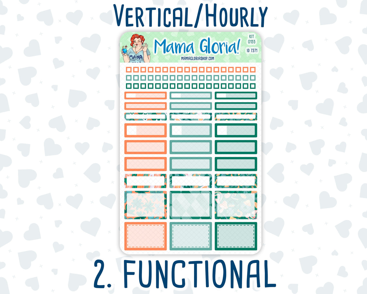 Kit 0155 -7x9 - Lucky Charm - March - Spring- Weekly Kit For Vertical And Hourly EC Planners