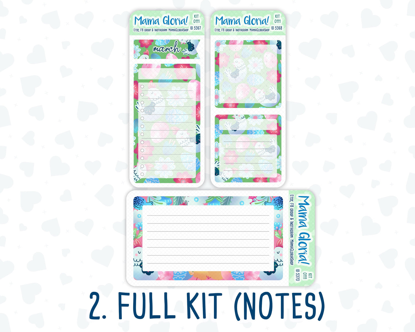 Kit 0111-A5 - Easter Holidays- April- Spring- Notes Pages - Dashboard Kit - Productivity Page