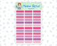 Quarter Boxes Sticker Pack - February Colors- Hourly Boxes - 2024