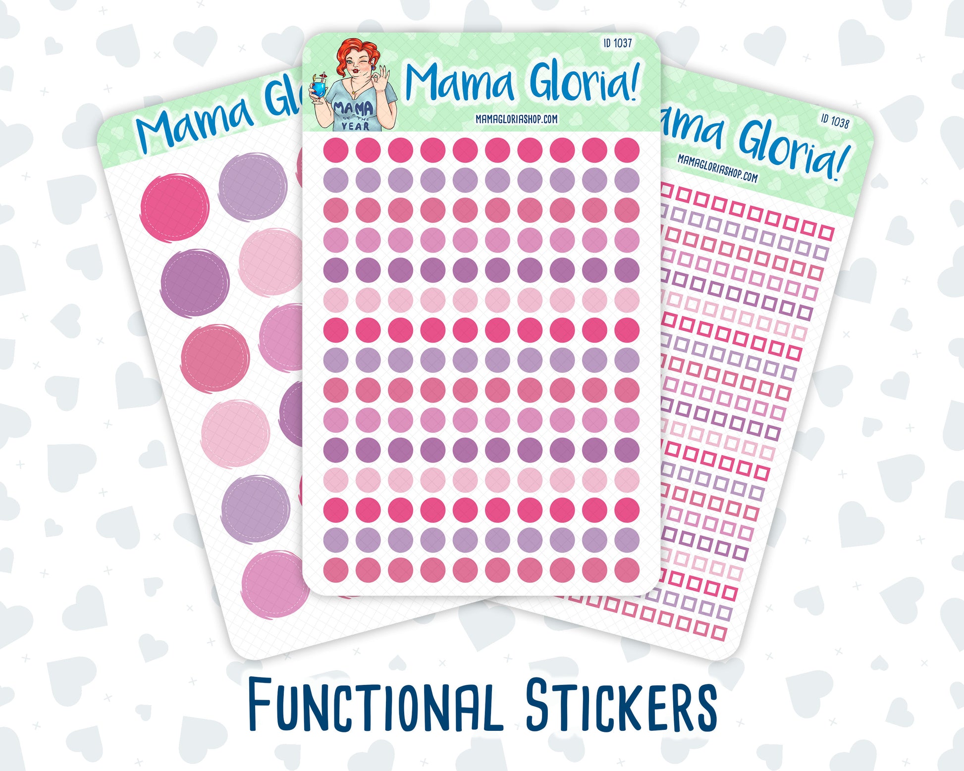 Functional Sticker Pack - February Colors - Checkboxes - Dots - Circles 2024