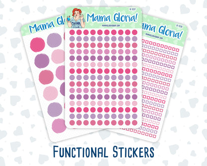 Functional Sticker Pack - February Colors - Checkboxes - Dots - Circles 2024