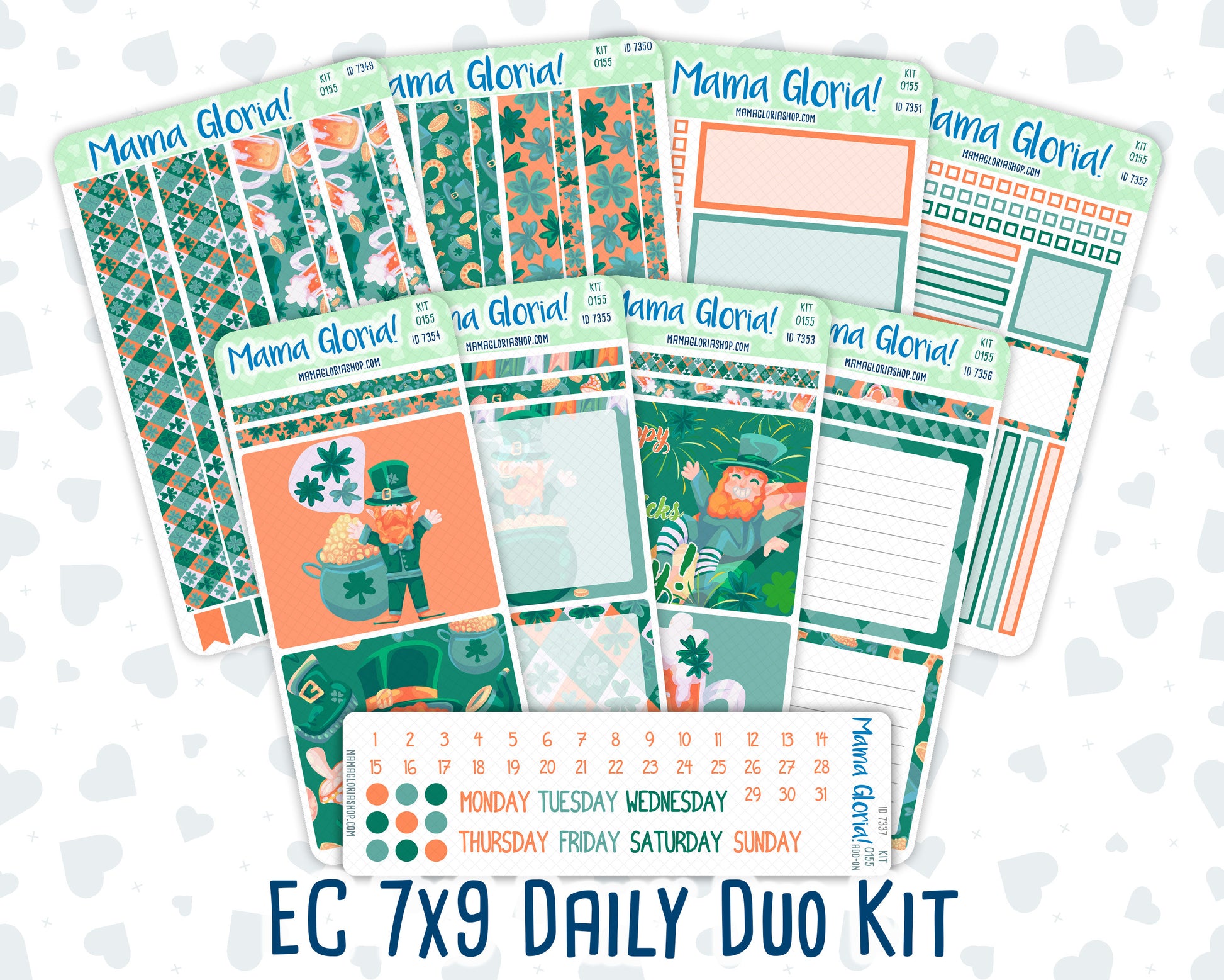 Kit 0155 7x9 Daily Duo - Lucky Charm - March- Spring- Planner