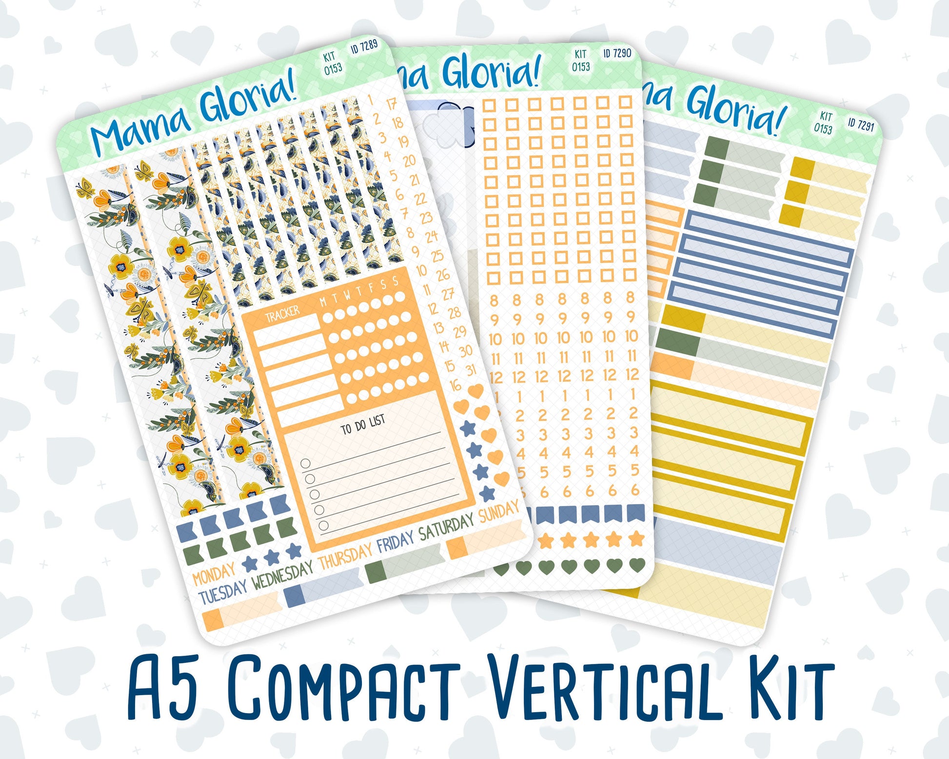 Kit 0153 - A5 Compact Vertical - Songbirds - March Weekly