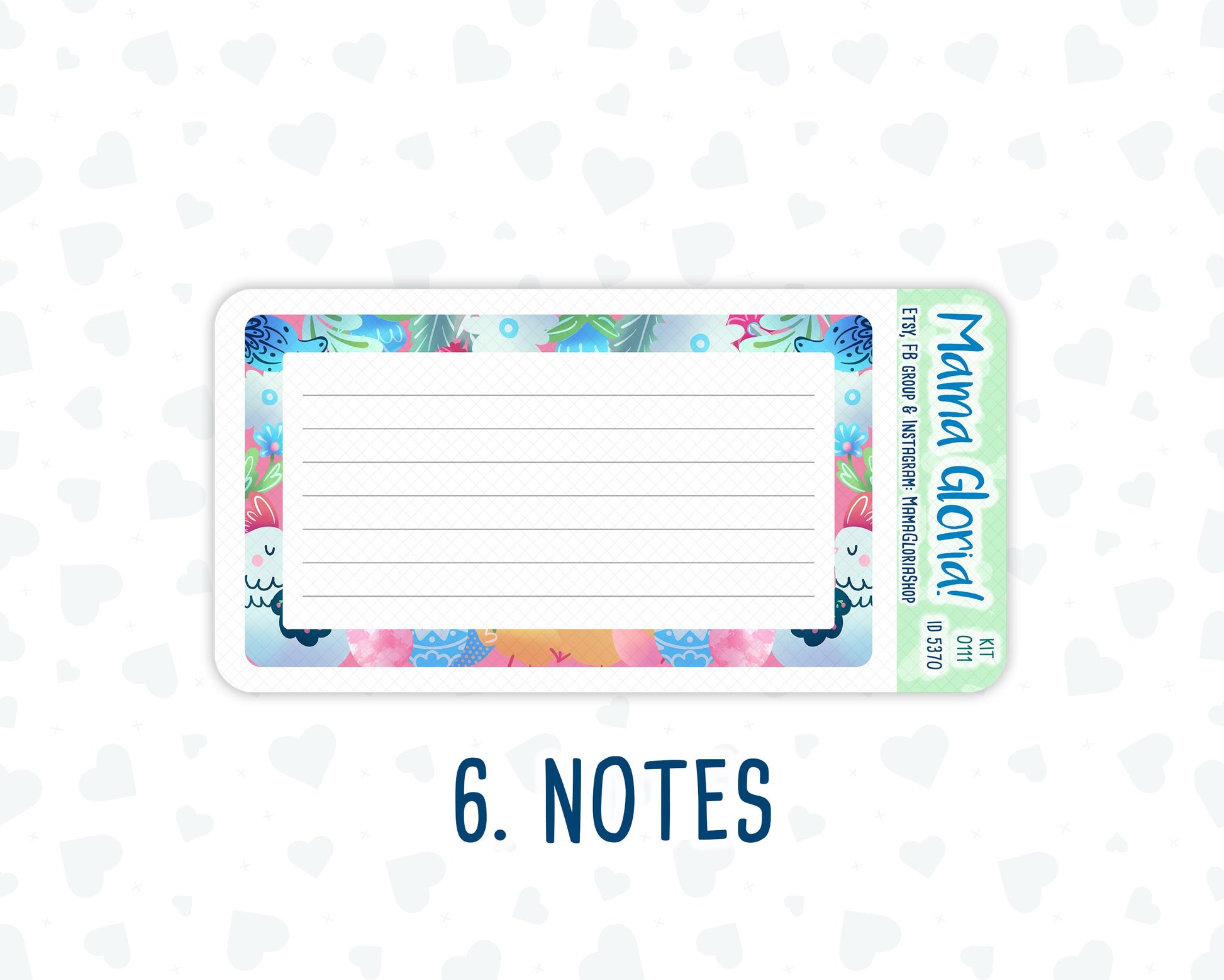 Kit 0111-A5 - Easter Holidays- April- Spring- Notes Pages - Dashboard Kit - Productivity Page