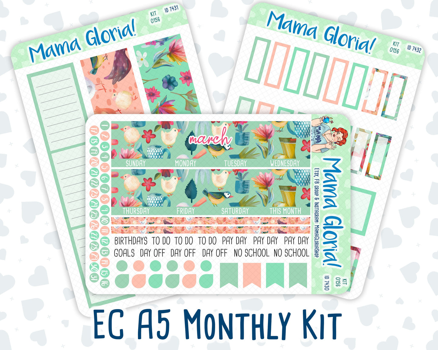 Kit 0156 -A5 -Monthly - Garden Therapy - March- Spring Kit