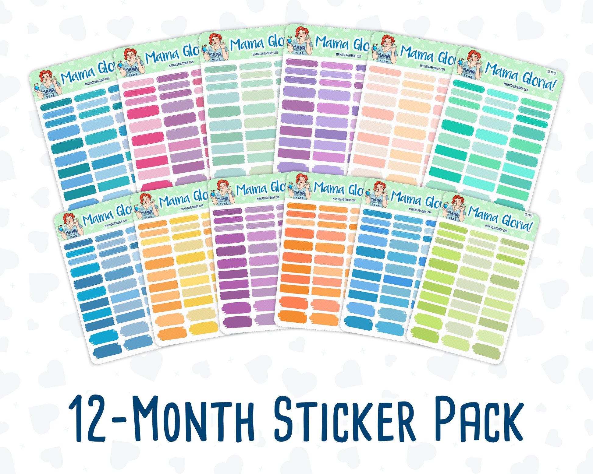 12-Month Functional Boxes- 2024 - For Planners - Sticker Pack