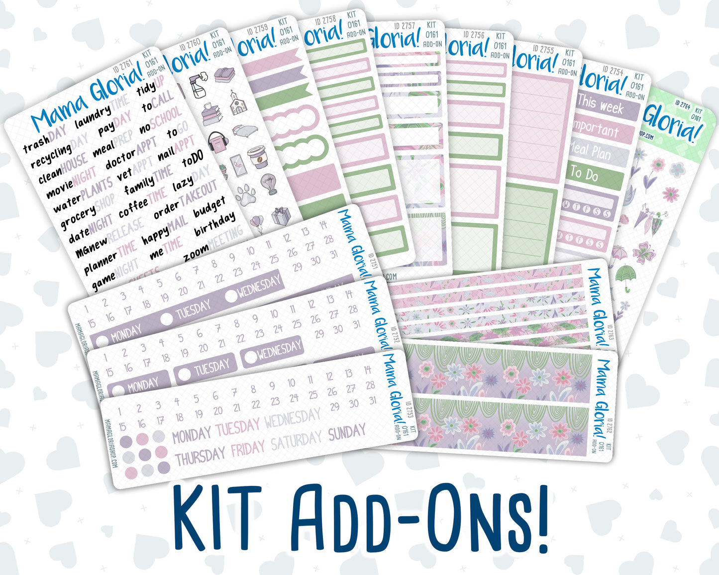 Kit 0161 Add Ons - Spring Rain - April- Planner Stickers - Kit 2024