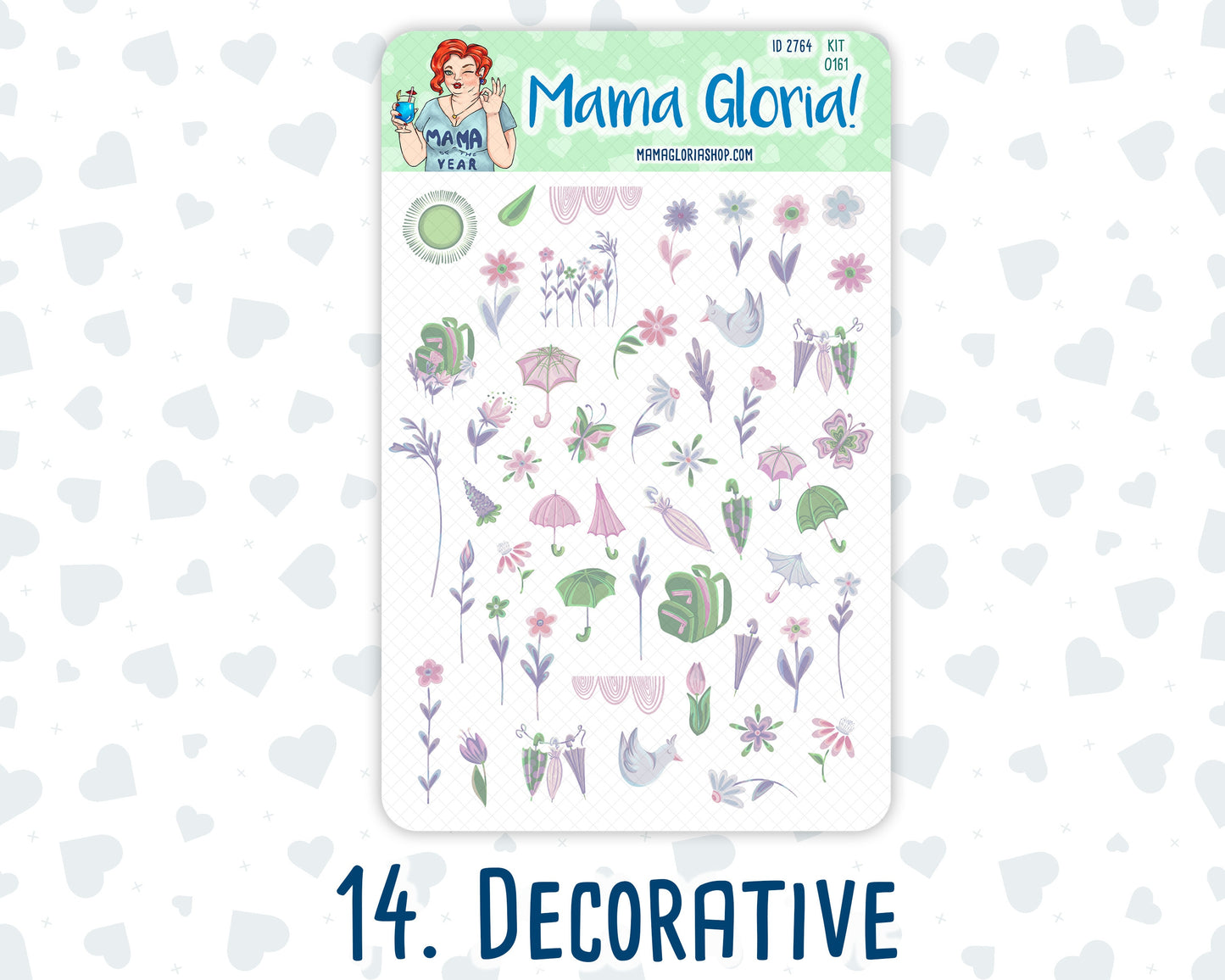 Kit 0161 Add Ons - Spring Rain - April- Planner Stickers - Kit 2024