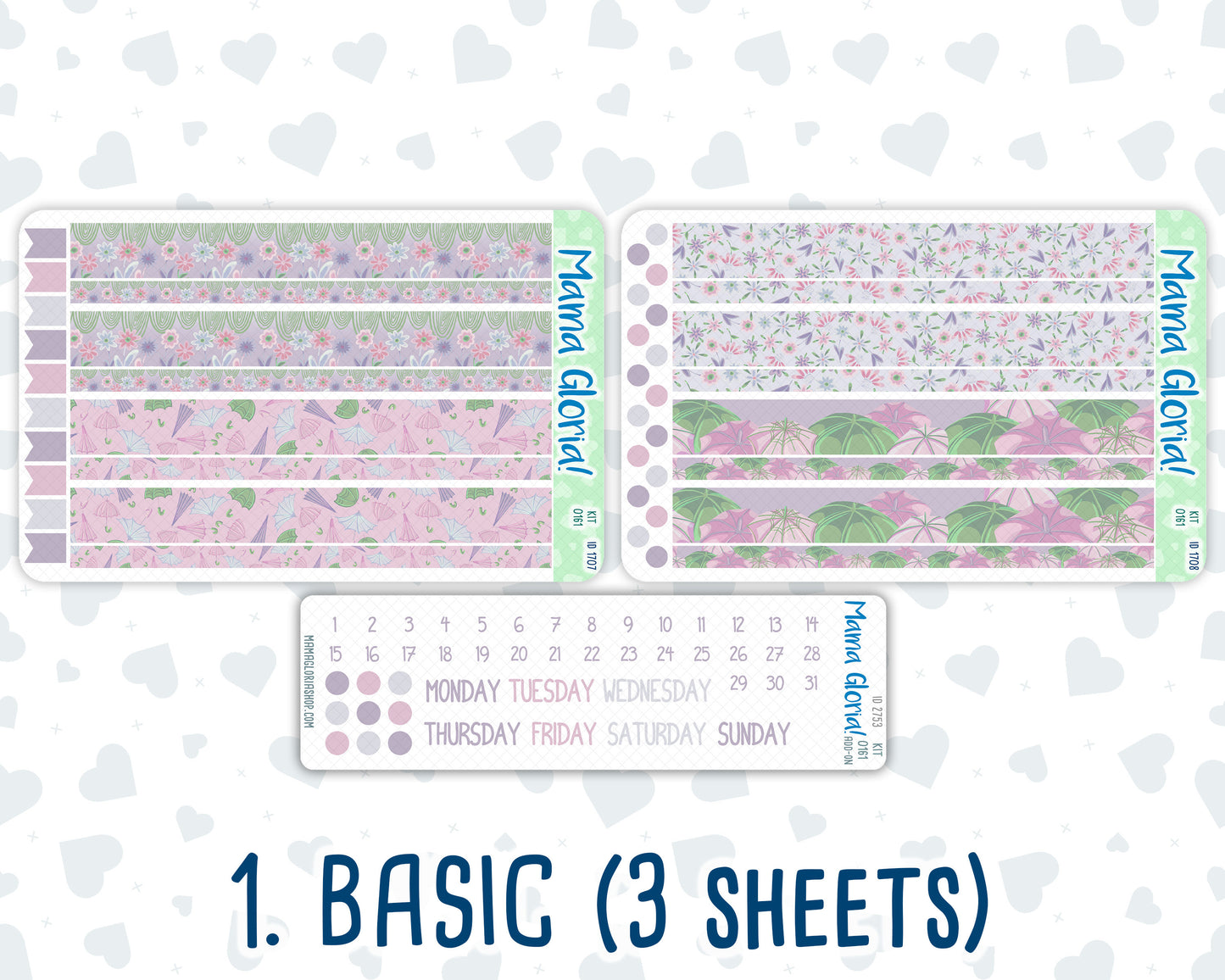 Kit 0161 7x9 Daily Duo - Spring Rain - April- Spring- Planner